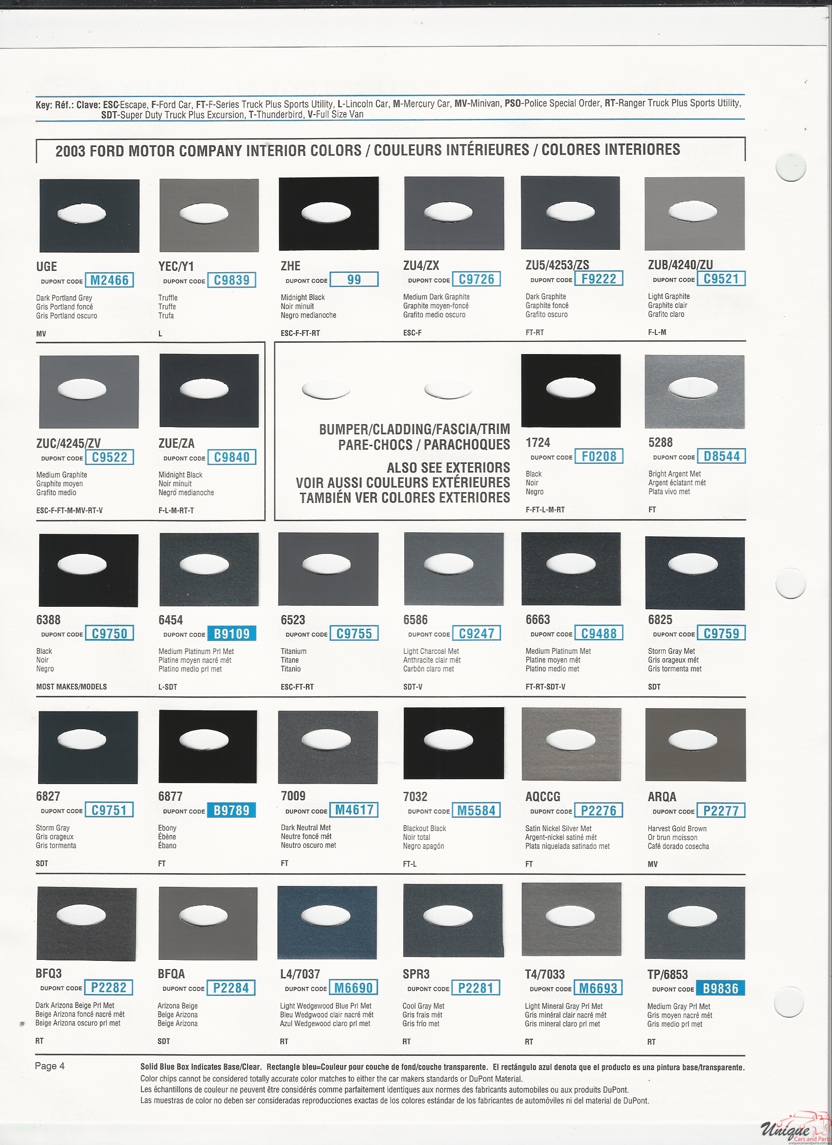 2003 Ford-3 Paint Charts